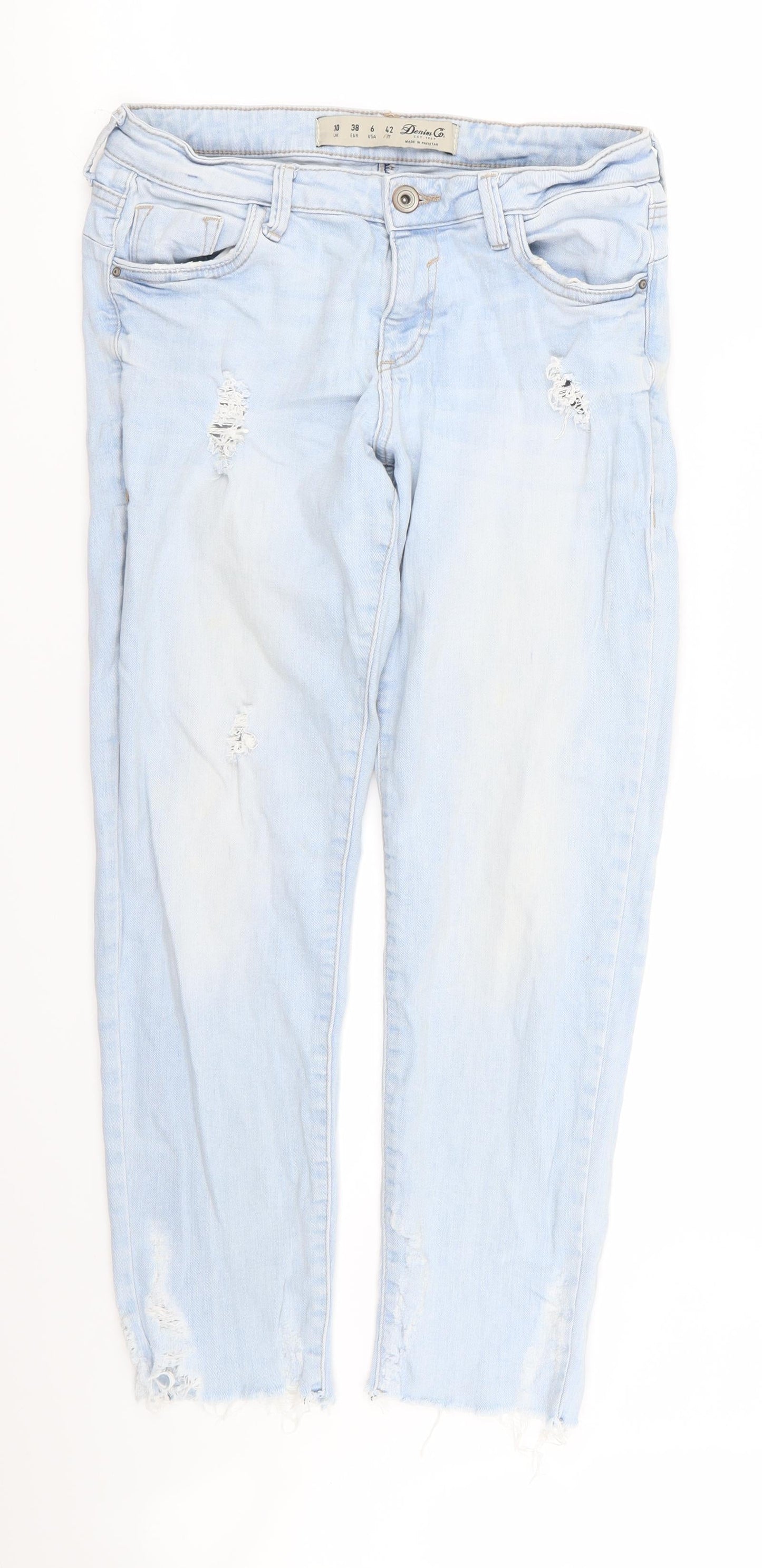 denim and co Womens Blue   Skinny Jeans Size 10 L26 in - RIPPED JEANS