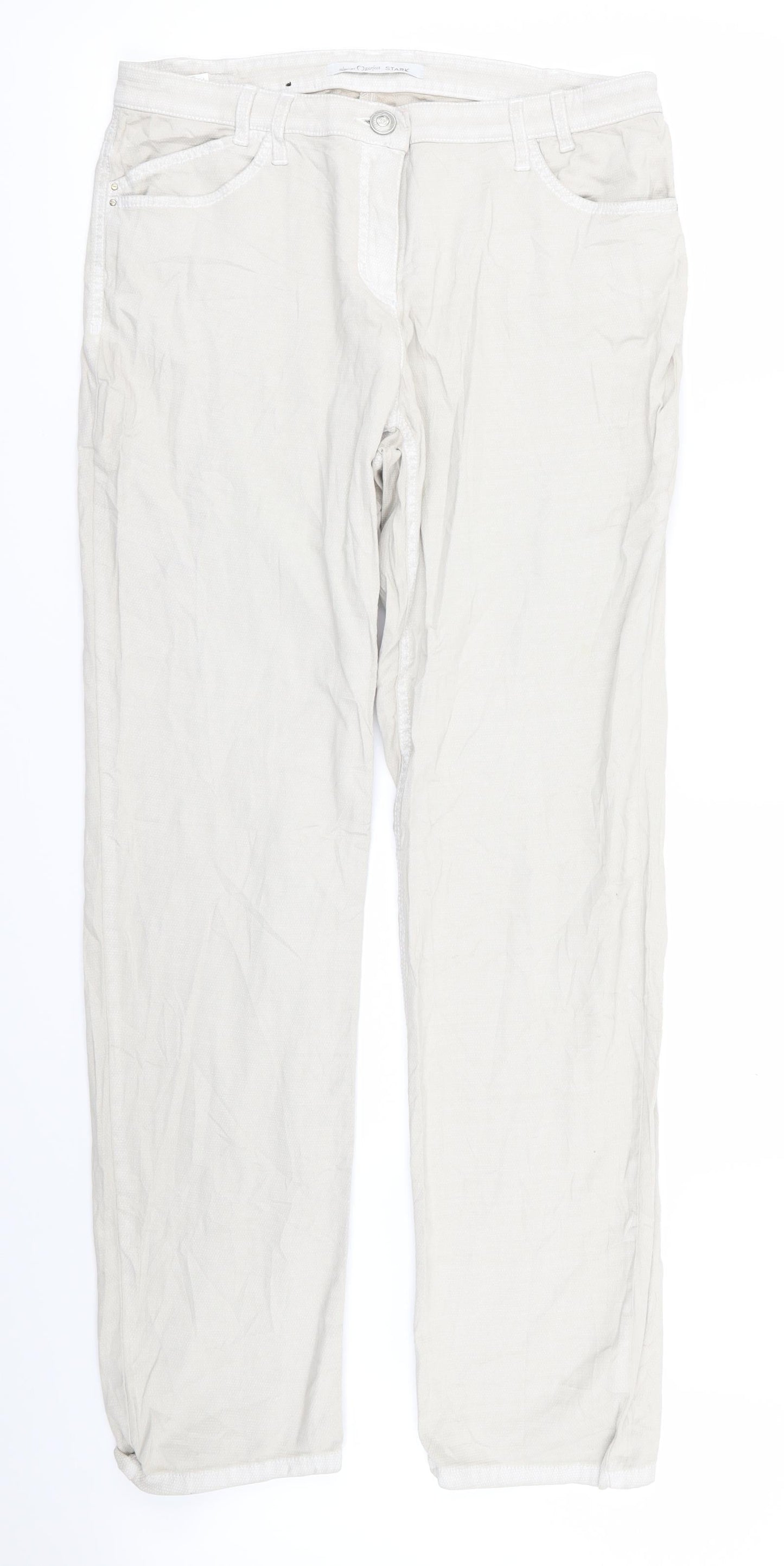 Stark Womens Beige   Trousers  Size 16 L29 in