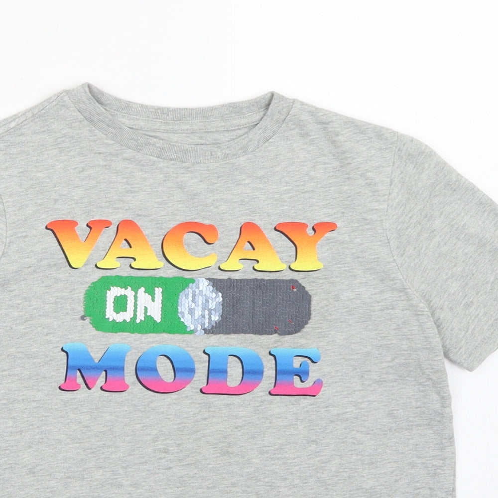 Gap Girls Grey   Basic T-Shirt Size 8-9 Years