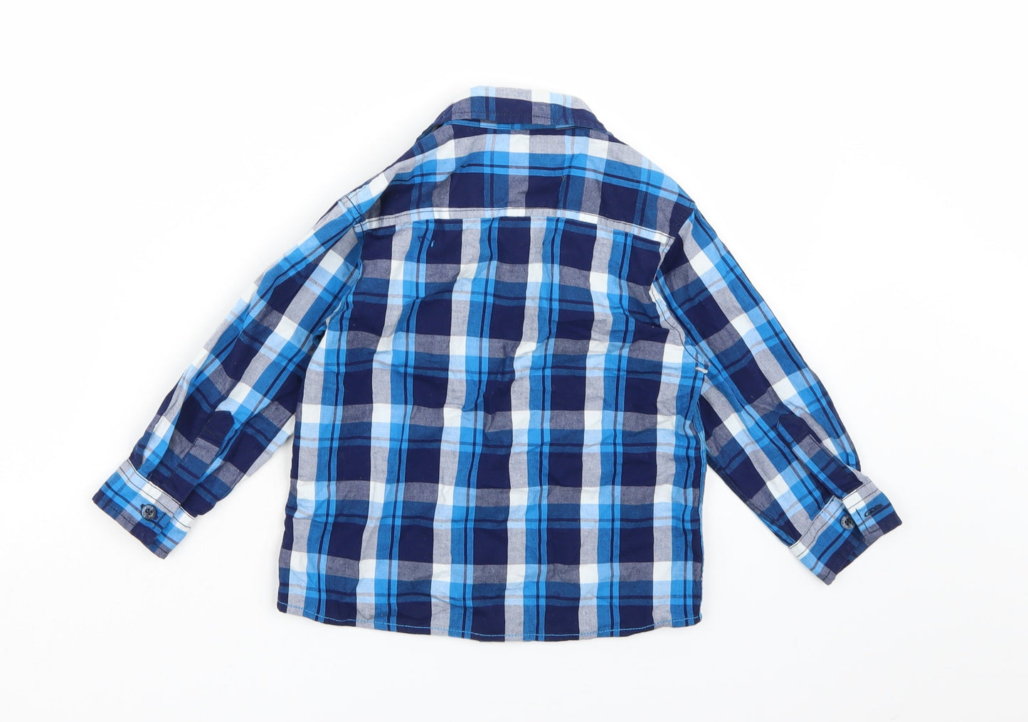 Rebel Boys Blue Check  Basic Button-Up Size 3-4 Years