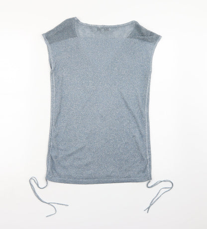 Next Womens Blue  Knit Vest Jumper Size 6