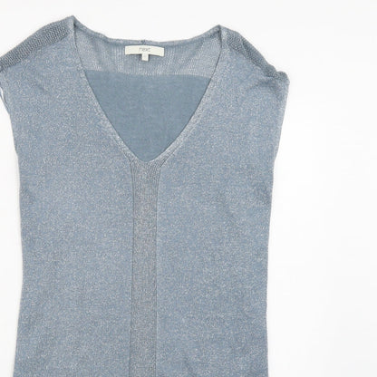 Next Womens Blue  Knit Vest Jumper Size 6