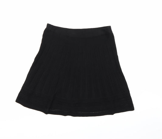Max Studio Womens Black  Knit A-Line Skirt Size L