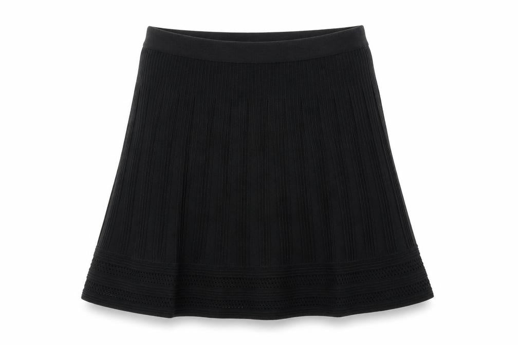 Max Studio Womens Black  Knit A-Line Skirt Size L