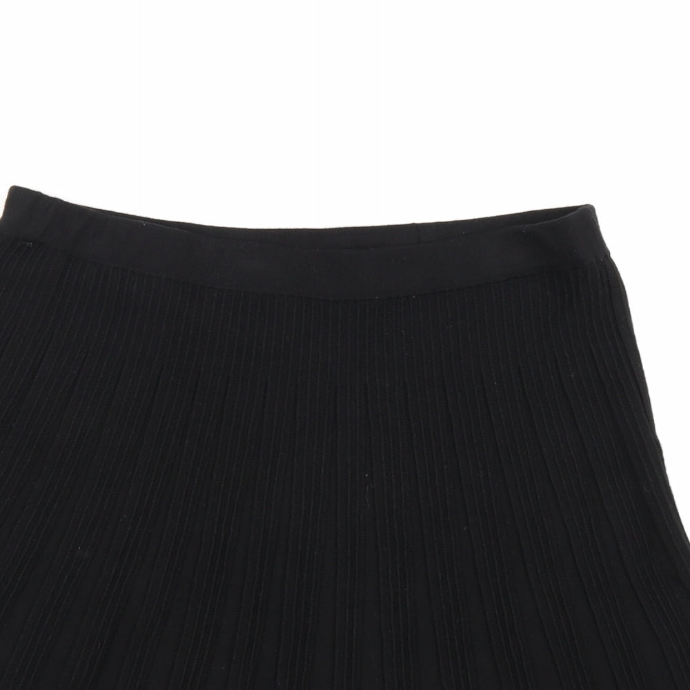 Max Studio Womens Black  Knit A-Line Skirt Size L