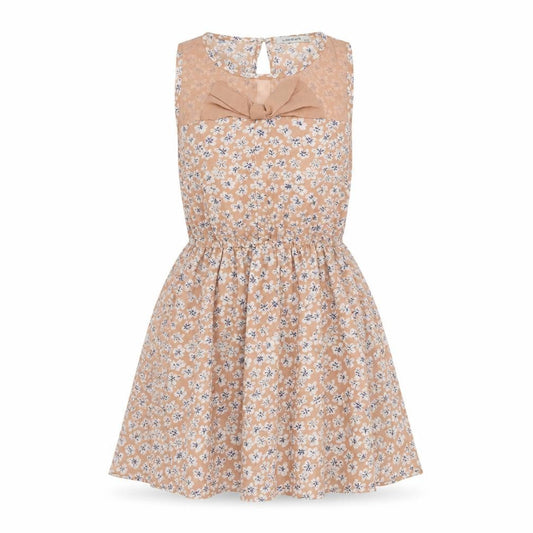 Warrior Womens Beige Floral  Skater Dress  Size S