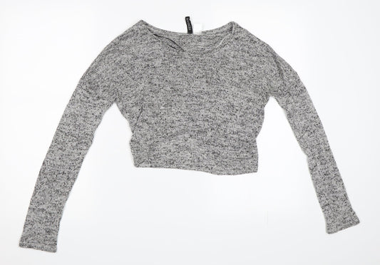 H&M Womens Grey   Cropped T-Shirt Size S