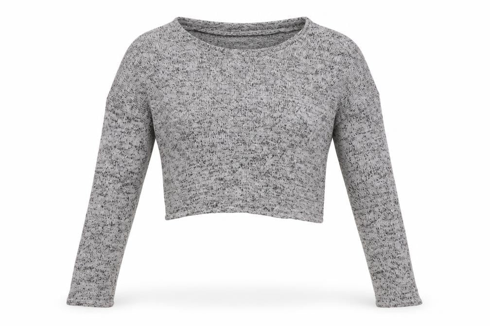 H&M Womens Grey   Cropped T-Shirt Size S