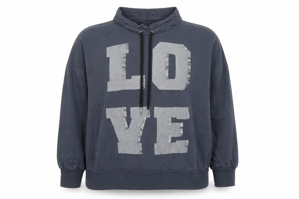 Postcard Womens Blue   Pullover Sweatshirt Size S  - Love