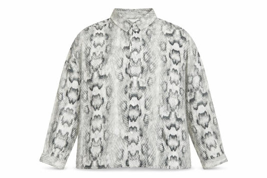 H&M Womens Grey Animal Print  Basic Button-Up Size 8
