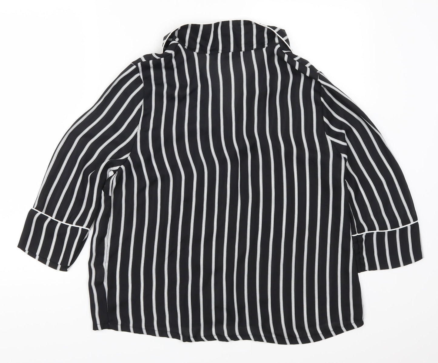 Atmosphere Womens Black Striped  Basic Button-Up Size 12