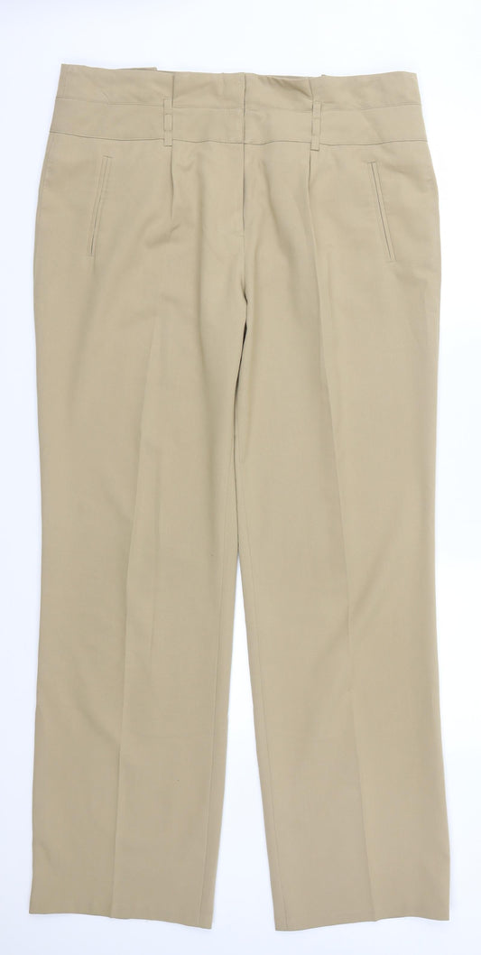 Femme Womens Beige   Trousers  Size 14 L31.5 in