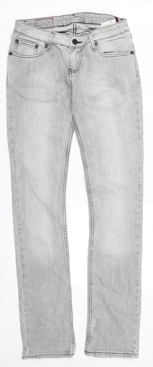 Review Womens Grey  Denim Straight Jeans Size 28 in L32 in