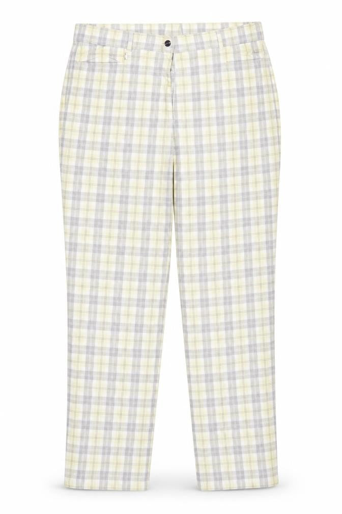 Zefrees Womens Yellow Check  Trousers  Size 14 L20 in