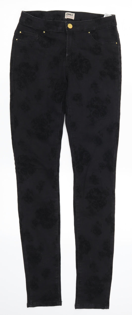 Only Womens  Floral Denim Skinny Jeans Size S L32 in