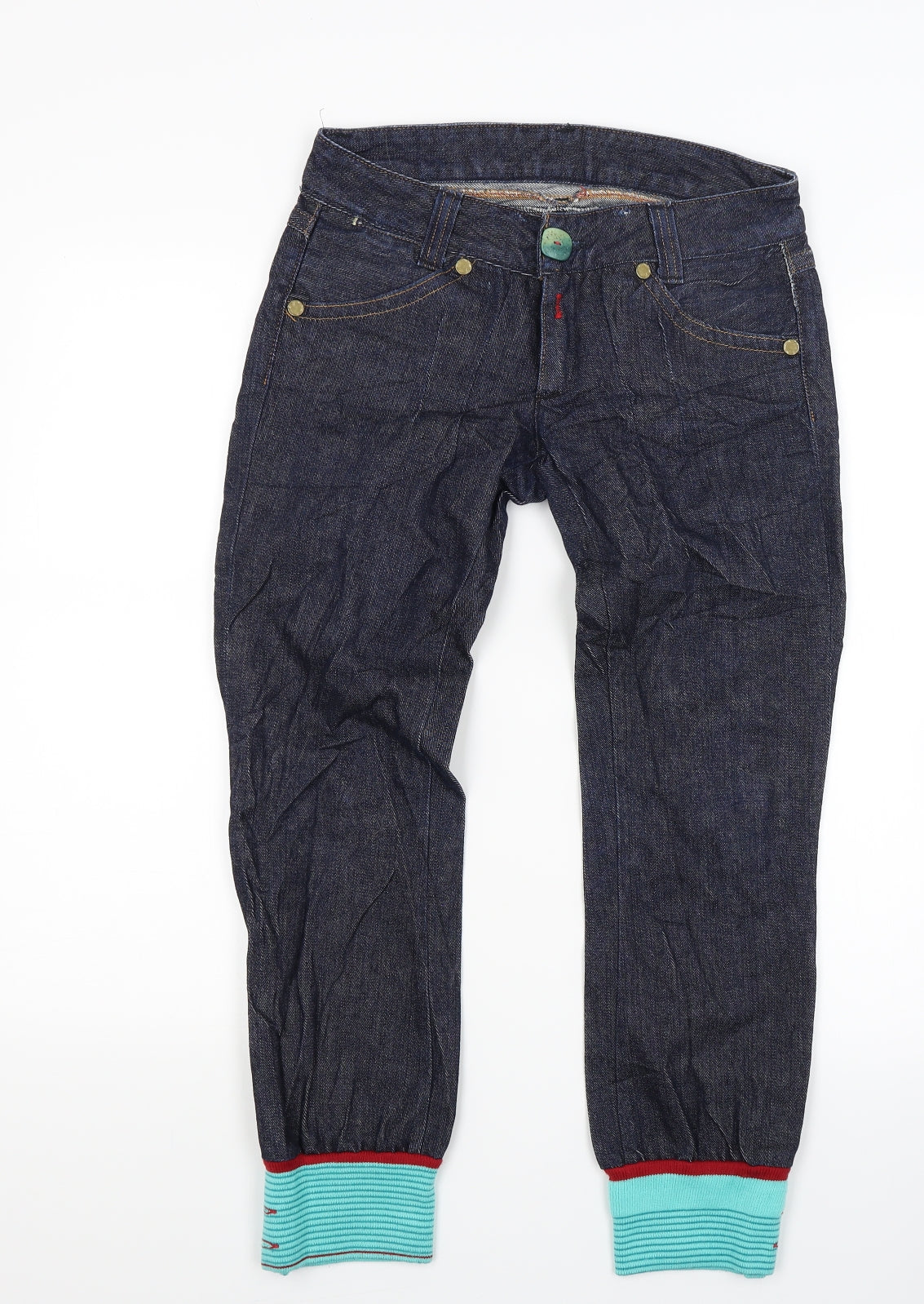 Preworn Womens Blue  Denim Tapered Jeans Size 27 in L24 in - Customised