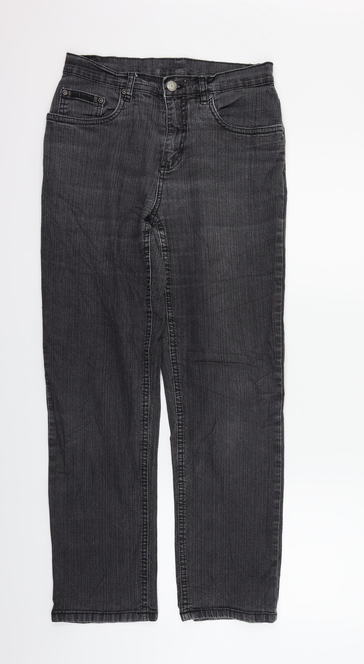 JUST FOR YOU Womens Grey   Straight Jeans Size 6 L27 in