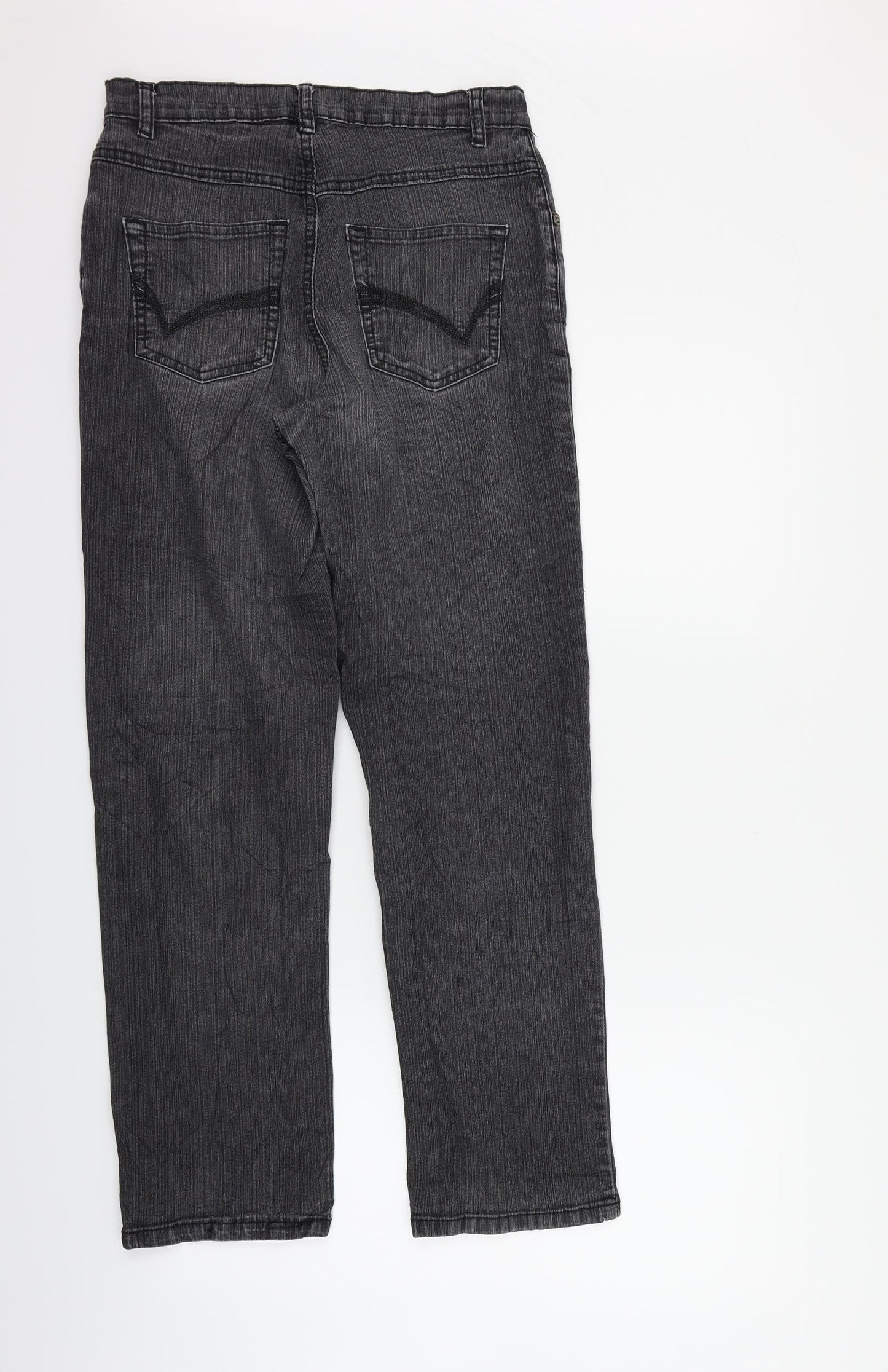 JUST FOR YOU Womens Grey   Straight Jeans Size 6 L27 in