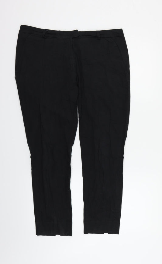 H&M Womens Black   Trousers  Size 12 L26 in