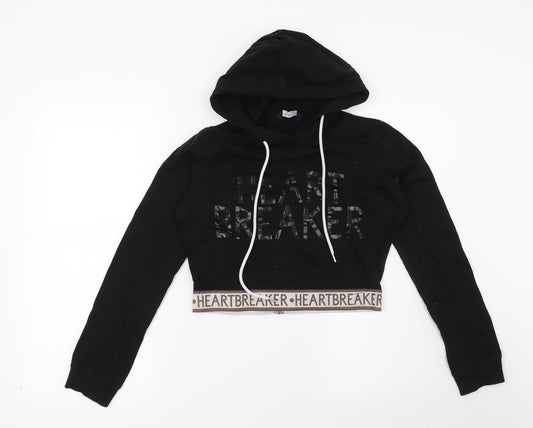 Select Womens Black   Pullover Hoodie Size 8  - Heart Breaker