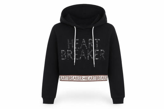 Select Womens Black   Pullover Hoodie Size 8  - Heart Breaker
