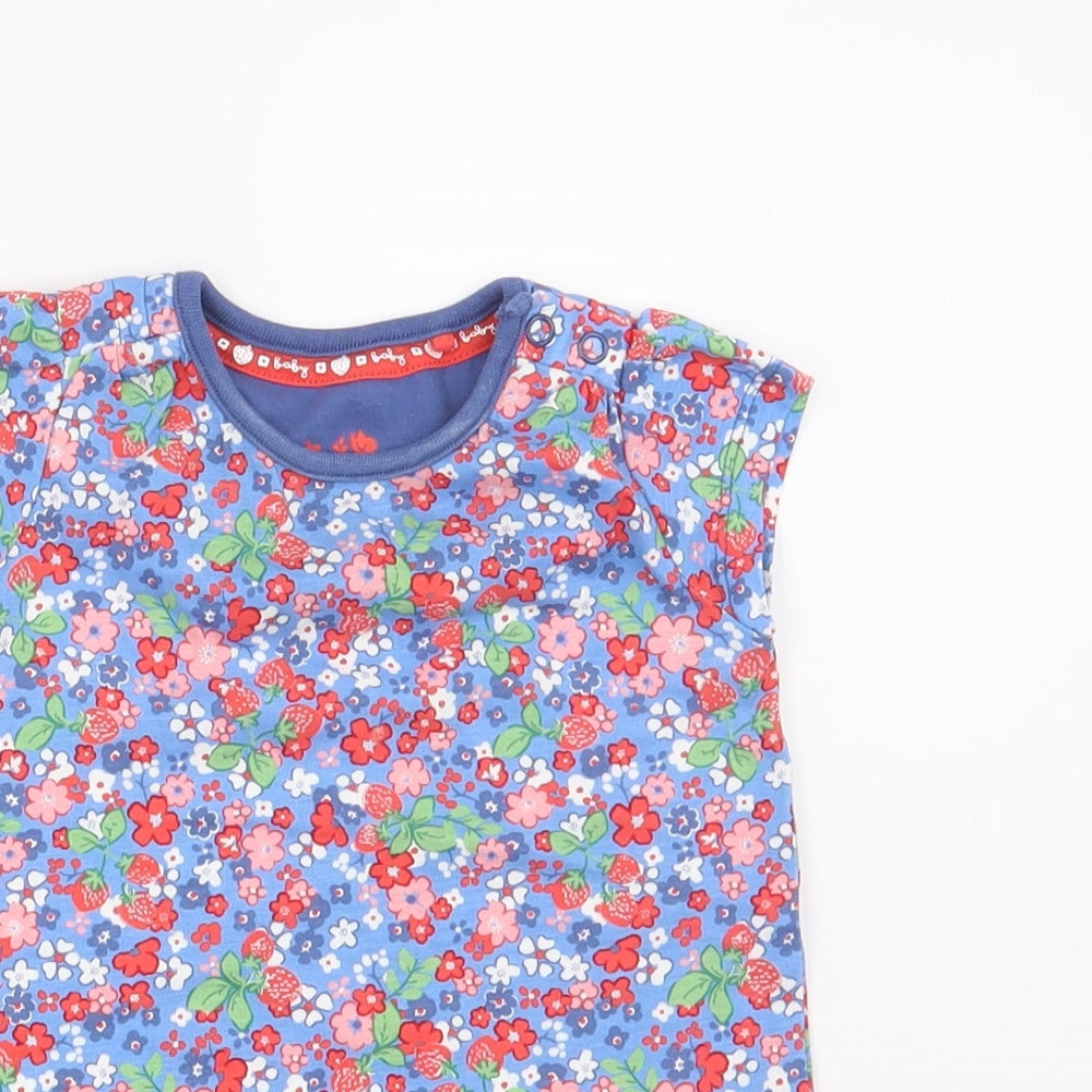 TU Girls Blue Floral  Basic T-Shirt Size 12-18 Months