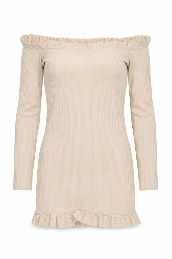 Missguided Womens Beige Striped  Bodycon  Size 4