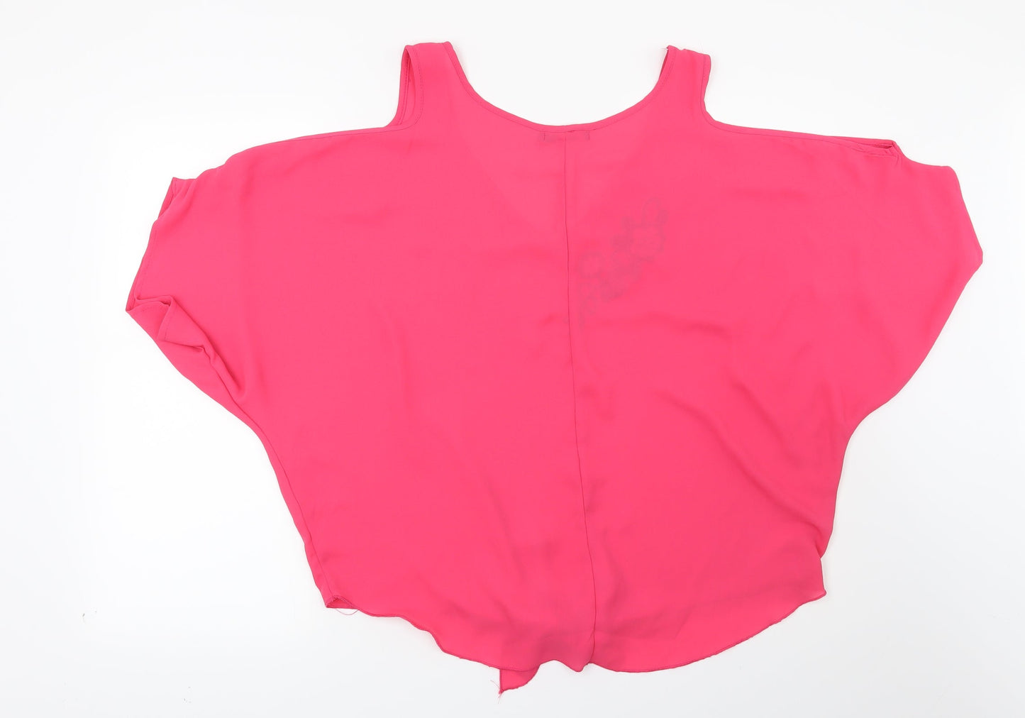 Preworn Womens Pink Floral  Basic Blouse Size M