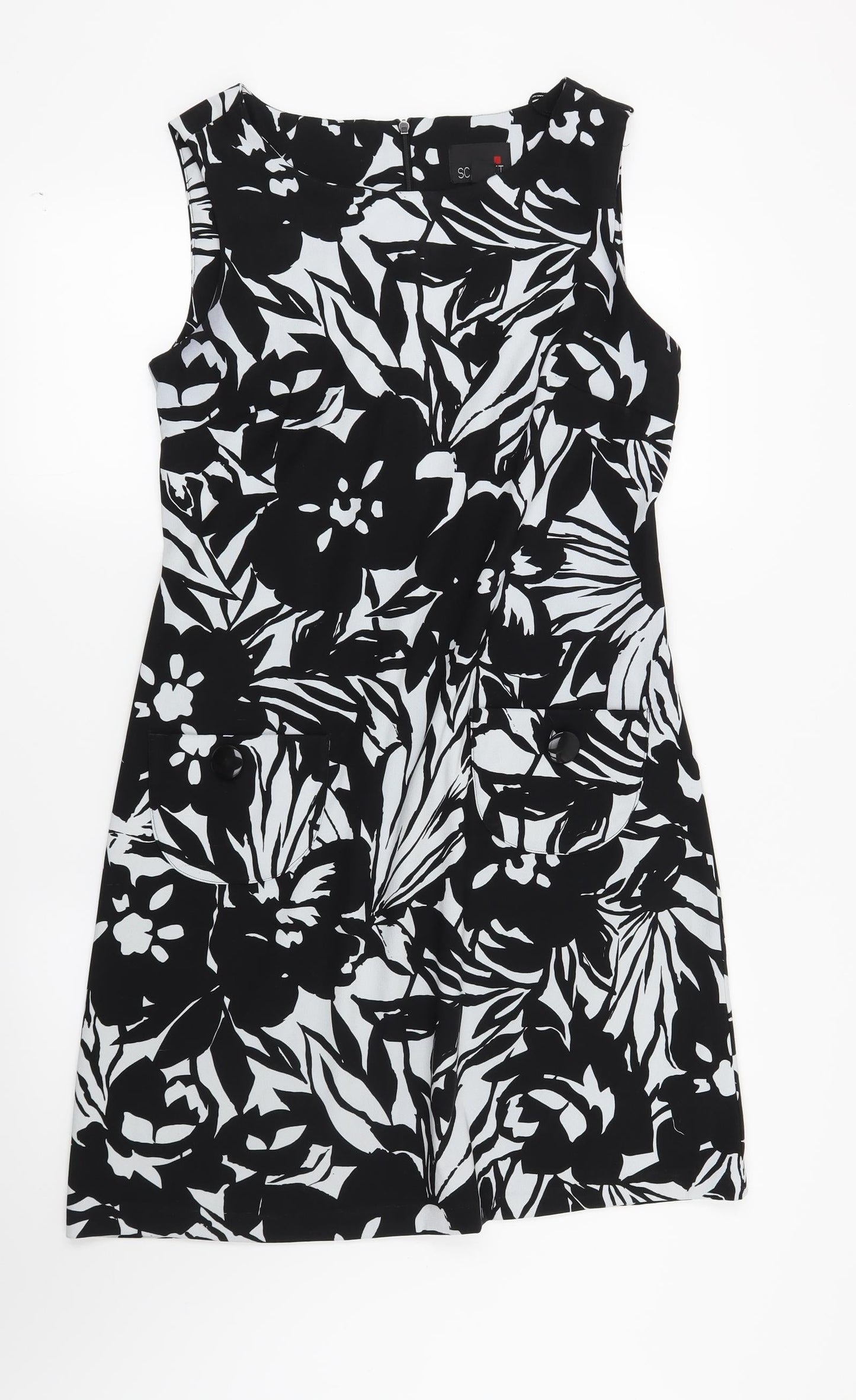 Scarlett Womens Black Floral  Shift  Size 8