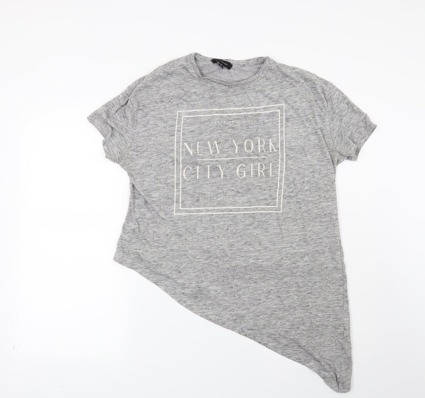Atmosphere Womens Grey   Basic T-Shirt Size 14  - New York City Girl