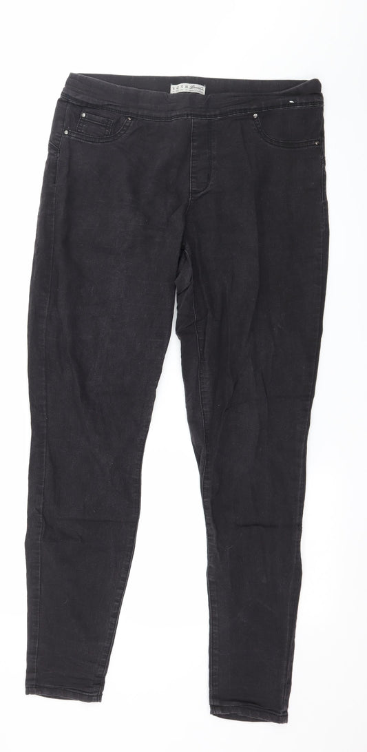 Denim & Co. Womens Grey  Denim Jegging Jeans Size 14 L30 in