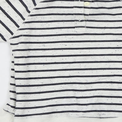 Next  Girls White Striped  Pullover Jumper Size 6 Years