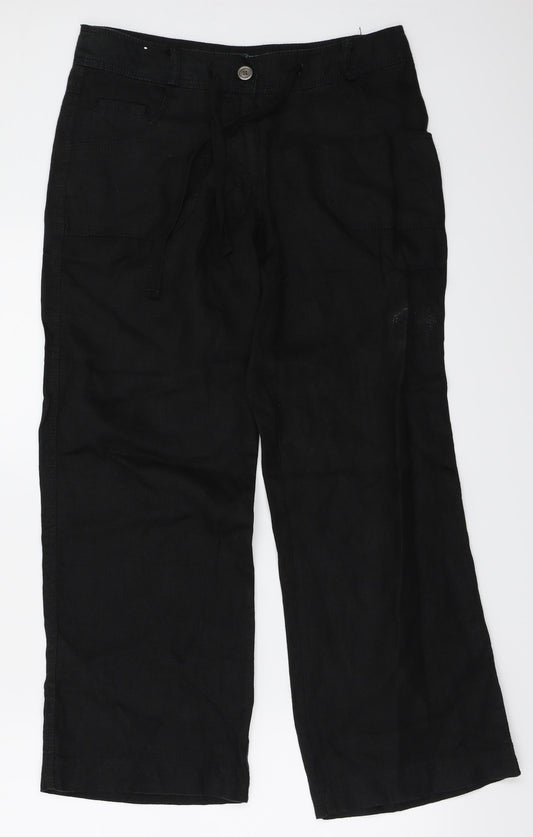 love to linen Womens Black   Trousers  Size 30 in L25 in
