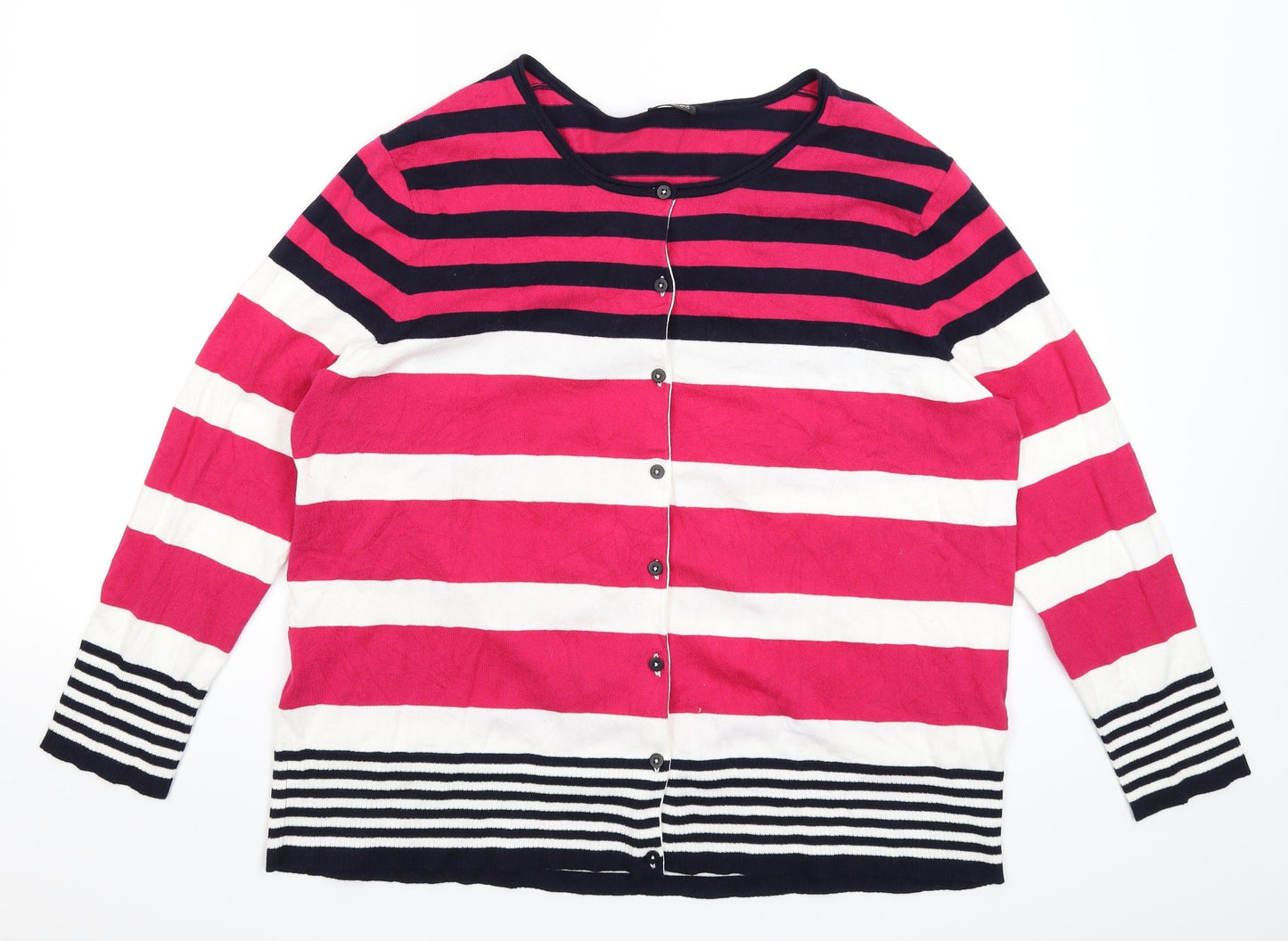 Gerry Weber Womens Multicoloured Striped Knit Cardigan Jumper Size 20