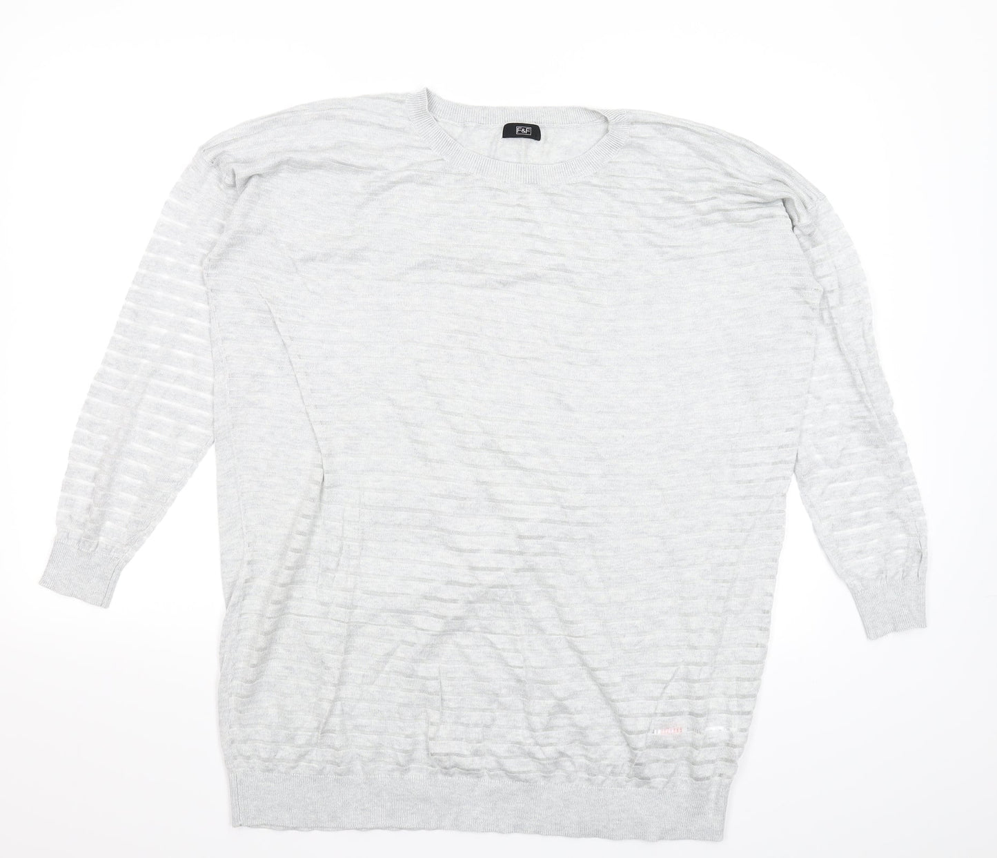 F&F Womens Grey  Knit Pullover Jumper Size 20