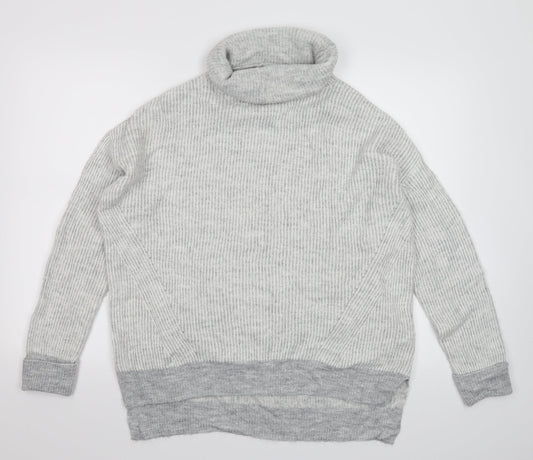 Primark Womens Grey Striped Knit Pullover Jumper Size 12  - Oversized