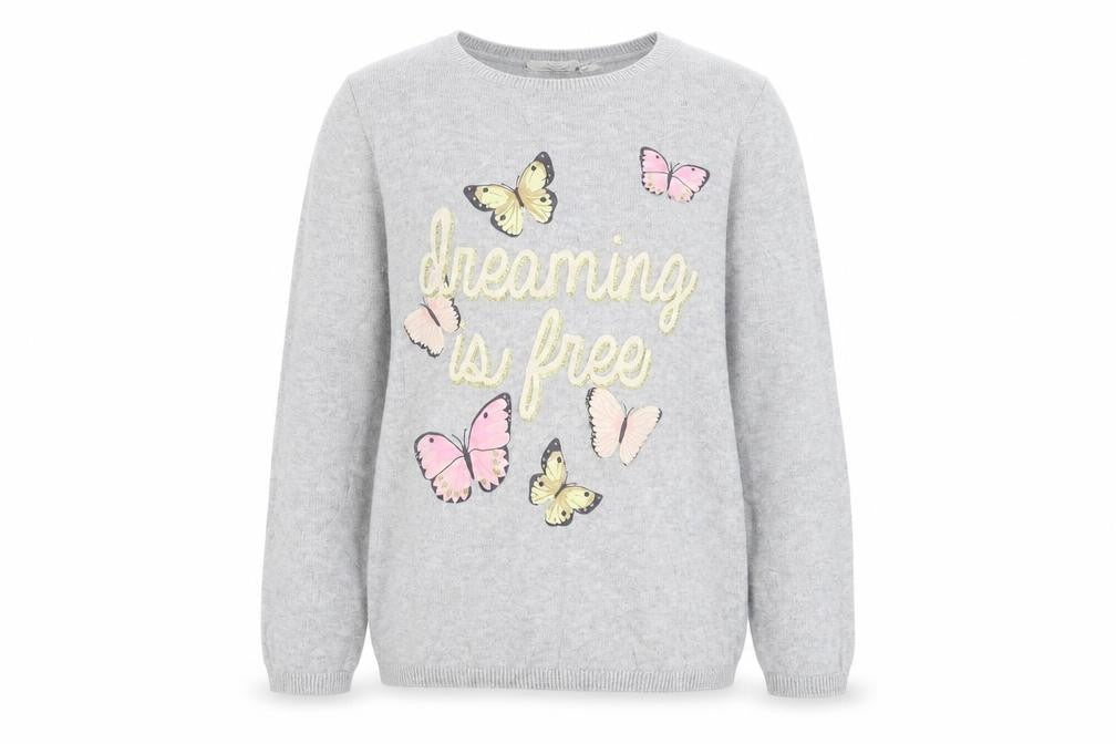 H&M Girls Grey  Knit Pullover Jumper Size 7 Years