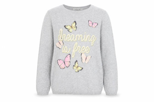H&M Girls Grey  Knit Pullover Jumper Size 7 Years