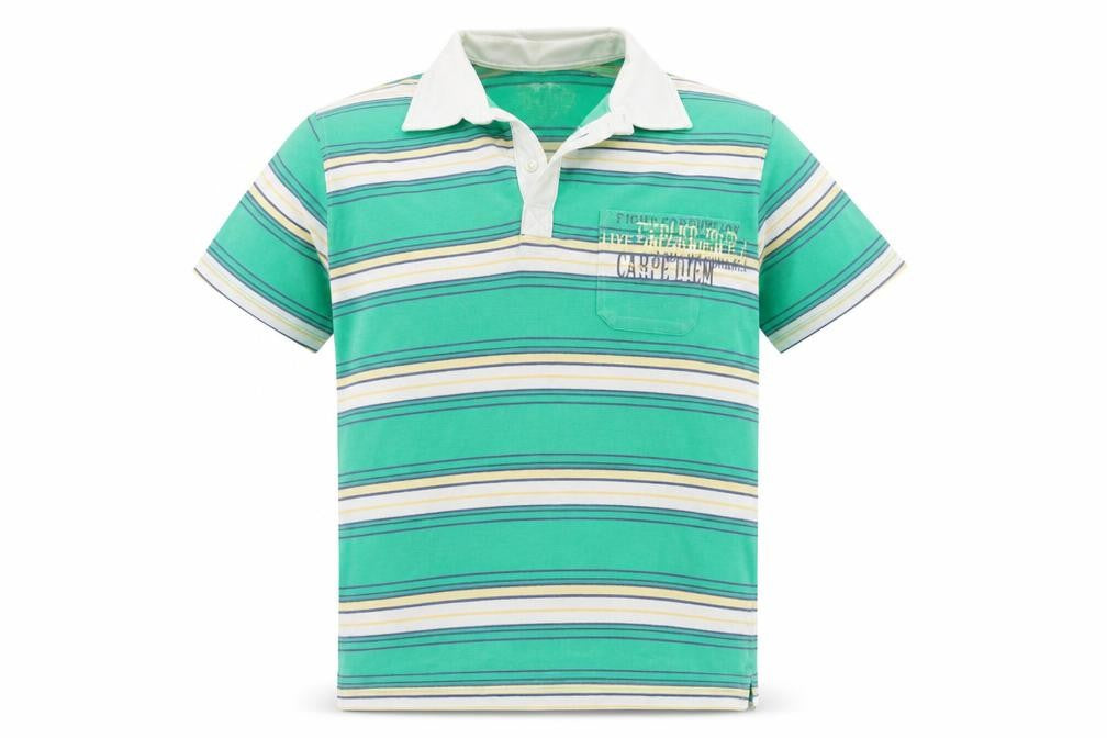 THUNDER Mens Green Striped   Polo Size L