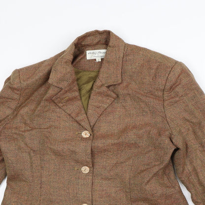 Phase Eight Womens Brown   Jacket Blazer Size 12  - Shoulder Pads