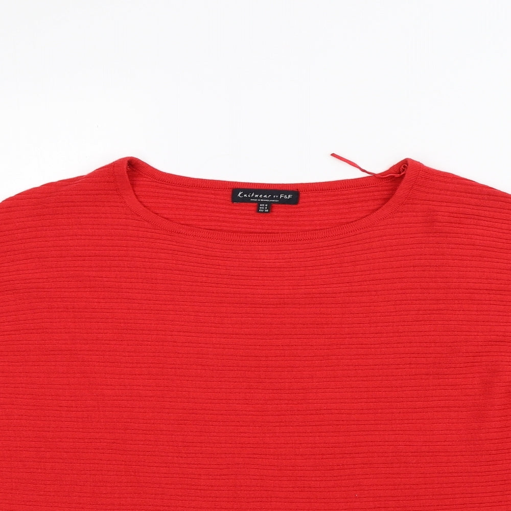 F&F Womens Red   Pullover Jumper Size 8