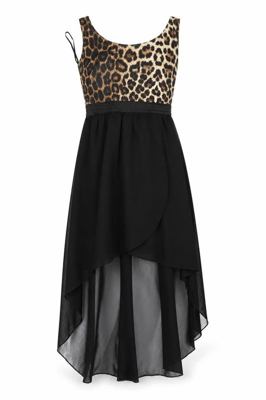 Front view of Missguided women’s beige animal print rayon fit & flare, size S
