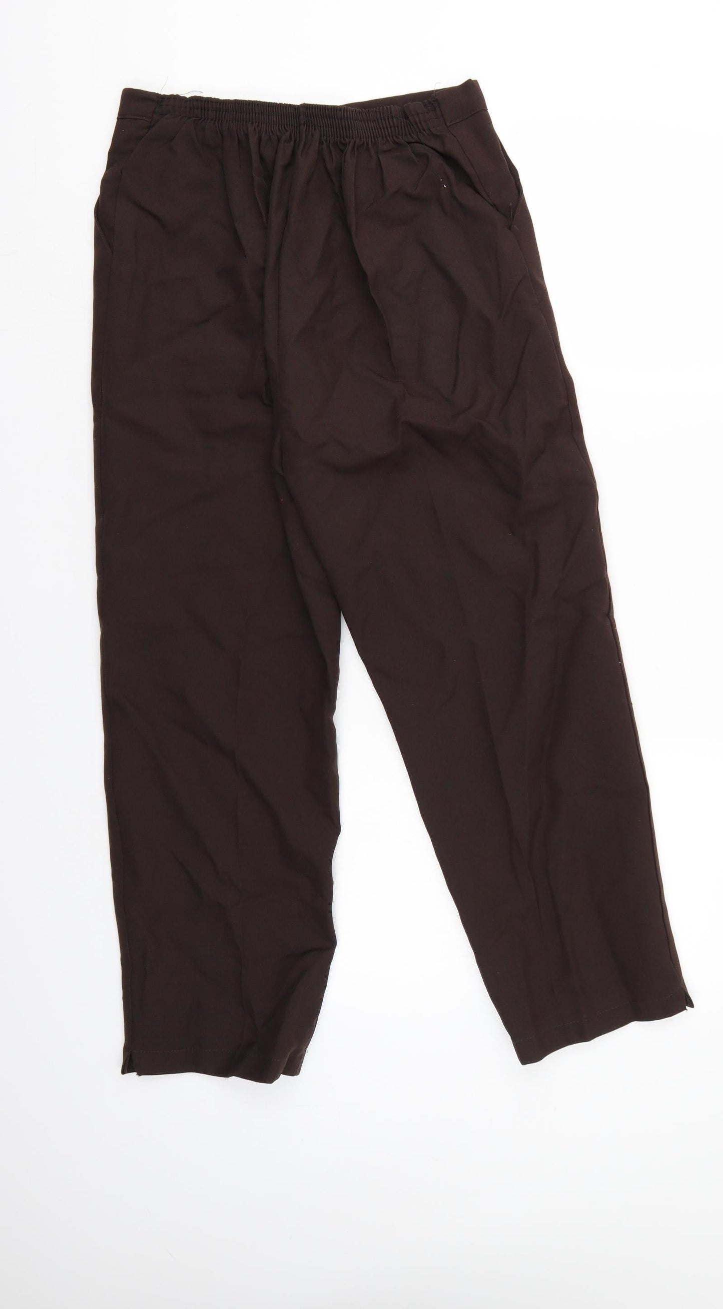 Preworn Womens Brown   Trousers  Size 12 L25 in - Elastic Waist