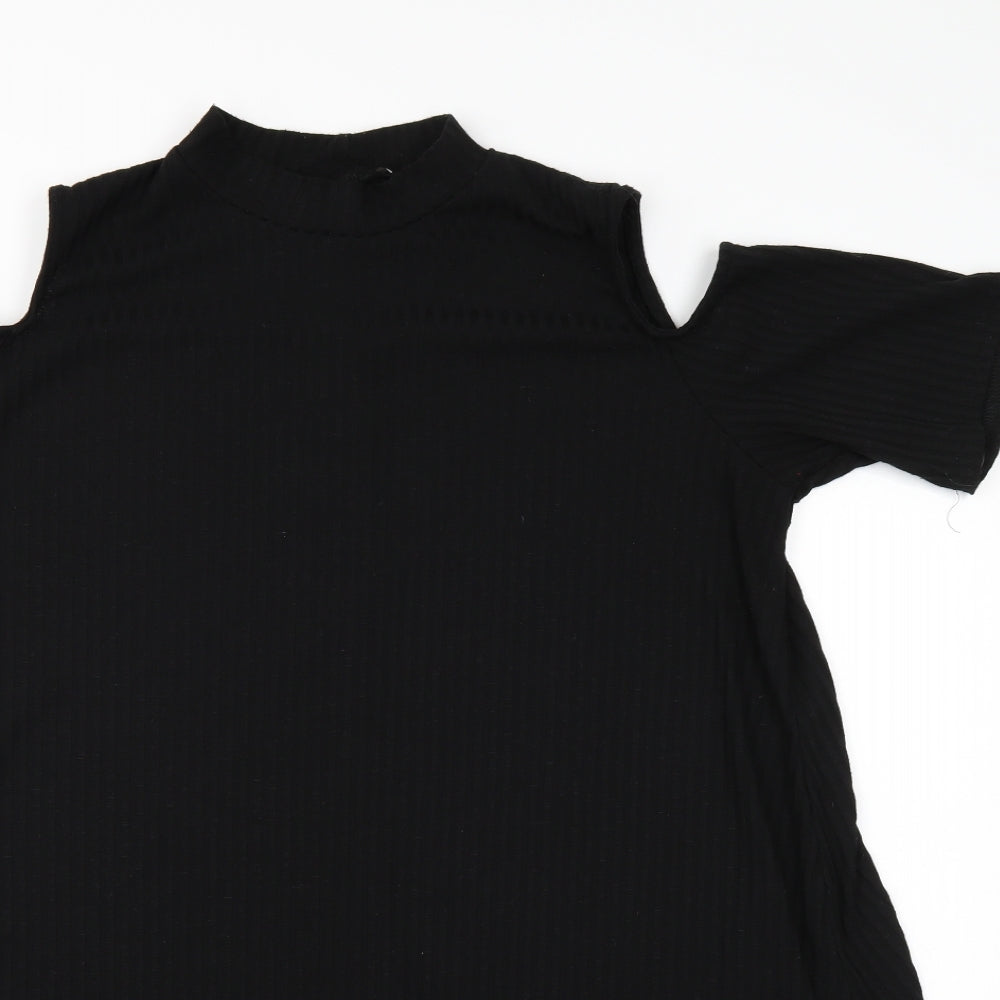 Preworn Womens Black Striped  Shift