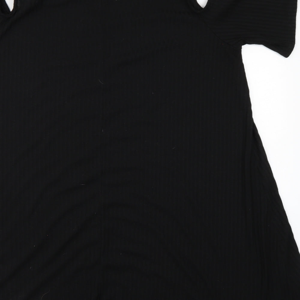 Preworn Womens Black Striped  Shift