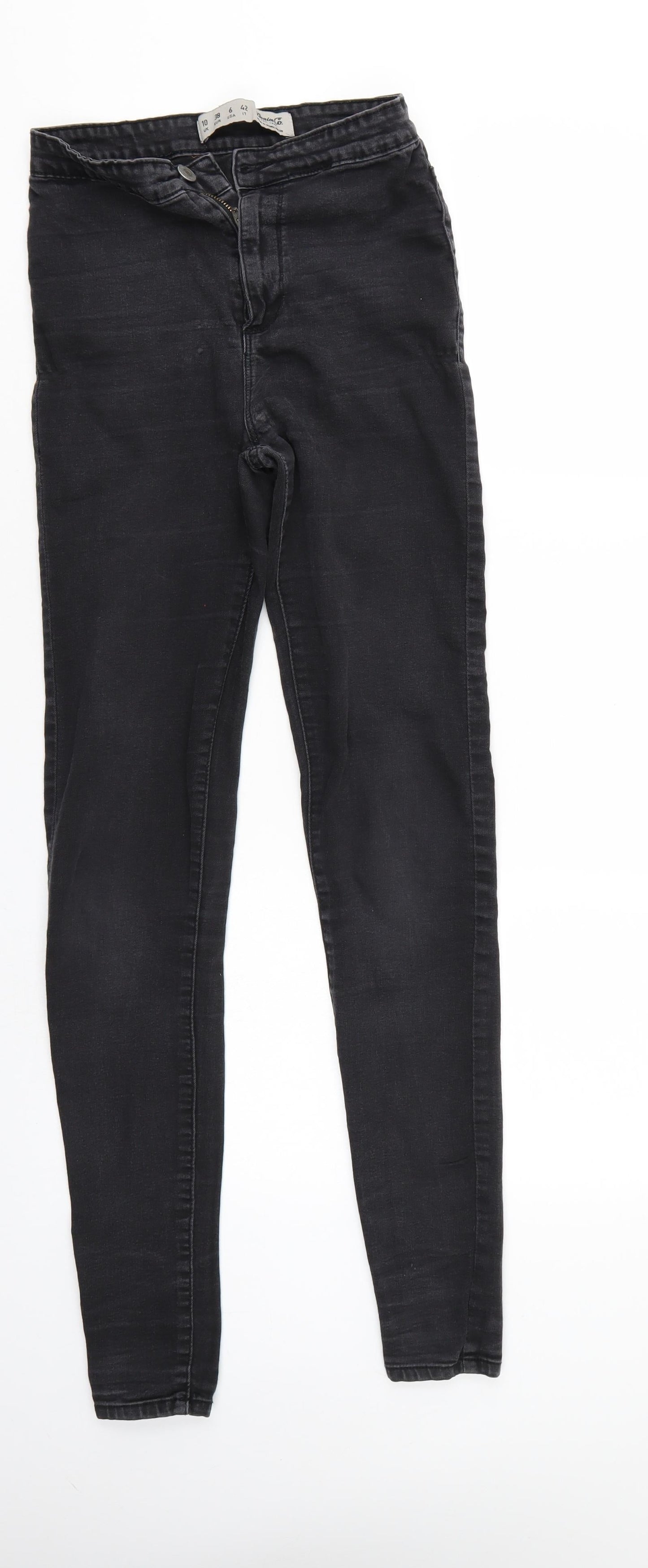 Denim & Co. Womens Black  Denim Tapered Jeans Size 10 L30 in - Elastic Waist