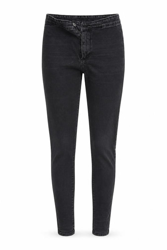 Denim & Co. Womens Black  Denim Tapered Jeans Size 10 L30 in - Elastic Waist