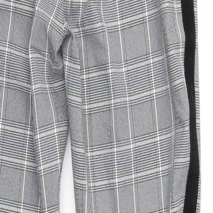 boohooMAN Mens Grey Check Trousers Size M L25 in