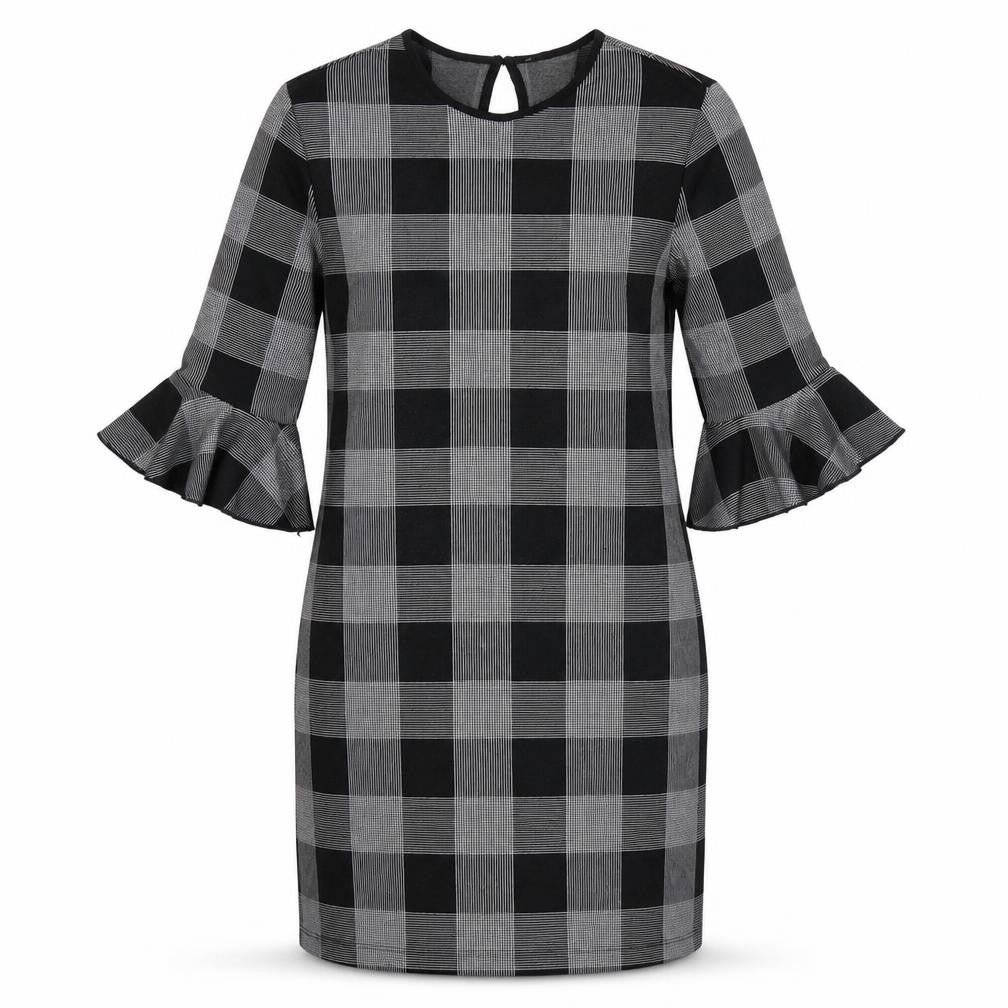 Marks & Spencer Womens Black Check  Bodycon  Size 10