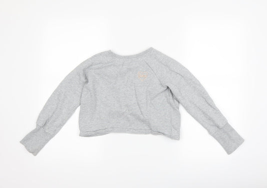 NEXT Girls Grey   Pullover Sweatshirt Size 8 Years  - love